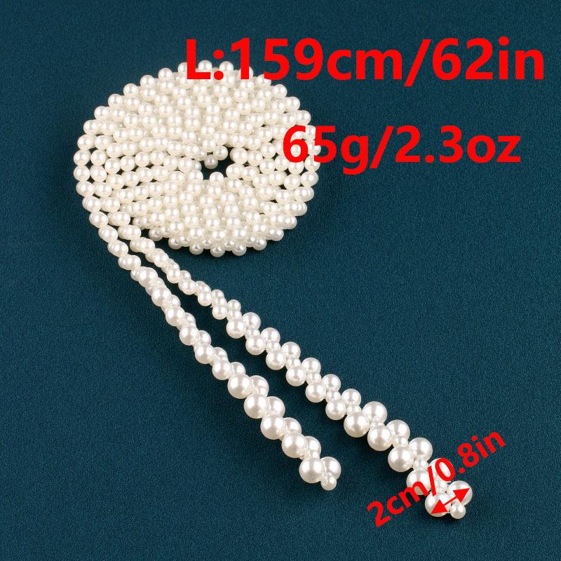 New Original Faux Pearl Long Necklace Women Elegant Dress Sweater Chain Multi Wear Design Creative Tie Shape Fashion Jewelry