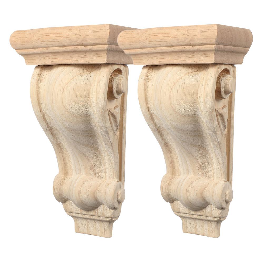 

2Pcs Solid Wood Decorative Corbels Hand-Carved European Design Versatile Corner Embellishments for Doorway Furniture Fireplace other