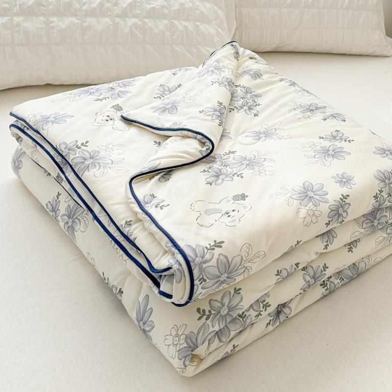 

Милое цветочное летнее одеяло, мультяшный кролик, двухстороннее, прохладное одеяло для кондиционера, дышащее одеяло, детское, взрослое, тонкое покрывало 110x150cm Only Quilt