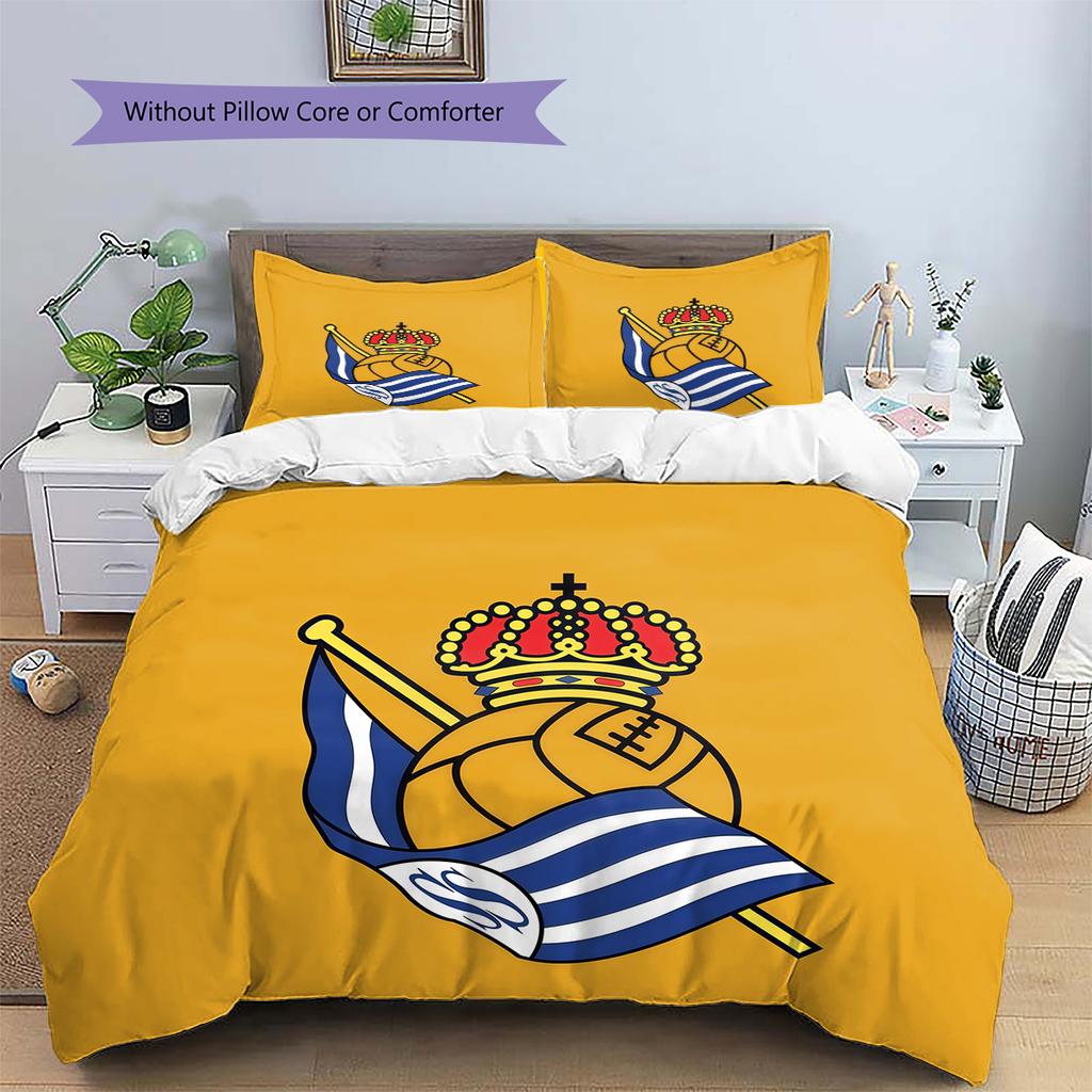 Real Sociedad Pattern Bedding Quilt Set  Home Decoration  Gift (1 * duvet cover + 2 * pillowcase  without core)