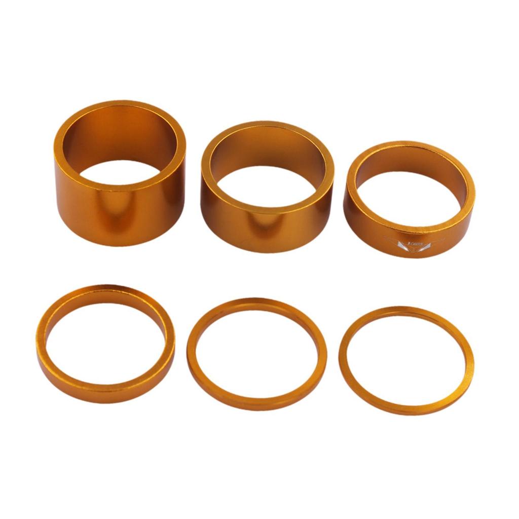 6Pcs Mountain Road Bike Headset Spacer Bikes Headset Stem Spacer for 1 1/8 Inch Bike Accessories Sturdy Headset Mount Spacer