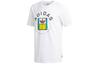Originals Trefoil Collection T Shirts Men's White Crew Neck Moderate Straight Fit DT8111