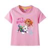 PAW Patrol Girls' Cartoon Print Short Sleeve Cotton T-shirt, Round Neck Pullover, Summer New Arrival