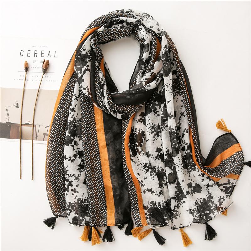 New Fashion Print Summer Women cotton Scarf Polka Dot Beach Hijab Shawls and Wraps Female Foulard Echarpe Designer Bandana