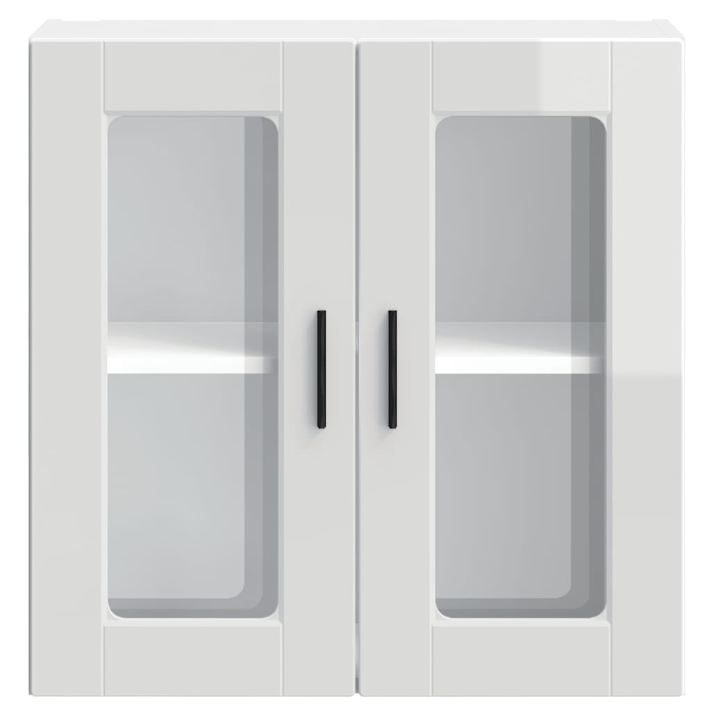 Vidaxl White Kitchen Wall Cabinet with Glass Doors, Porto
