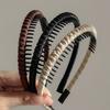 2pc Cute Plastic Black Brown Toothed Anti-skid Headband Women Girls Hair Bands Elegant Washface Hairband Hair Accessories