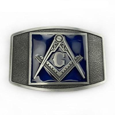 Western US Retro Freemason Belt Buckle - European & American Popular Trend Relief Buckle