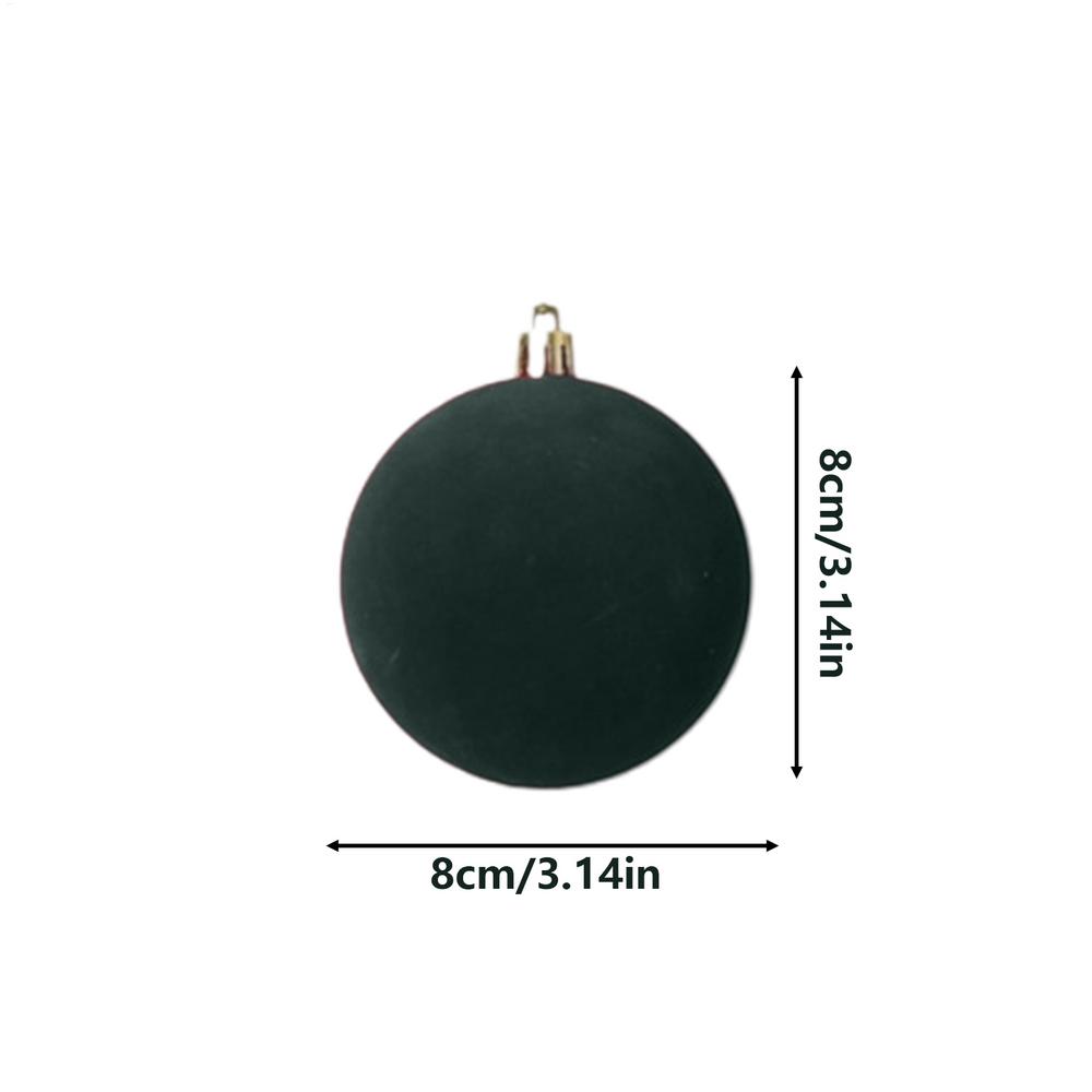 

Christmas Ball Ornaments 12 Piece Shatterproof Decoration 3.15 inch Velvet Flocked Ornaments Balls for Christmas Trees 8cm зелений