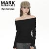 MARK FAIRWHALE Off-Shoulder Slim Knit Top
