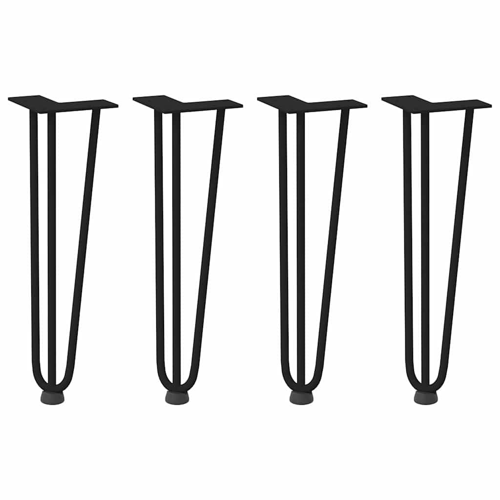 Vidaxl Nogi Do Stołu Hairpin, 4 Szt., Czarne, 42 Cm, Lita Stal
