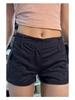 Women's Navy Blue Elastic Waist Cargo Shorts - Summer Fitness Hot Pants