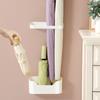 Set of 1/2Pcs No-Drill Wall-Mounted Umbrella Holders with Drip Tray: Contemporary Long-Handle And Folding Umbrella Storage Rack