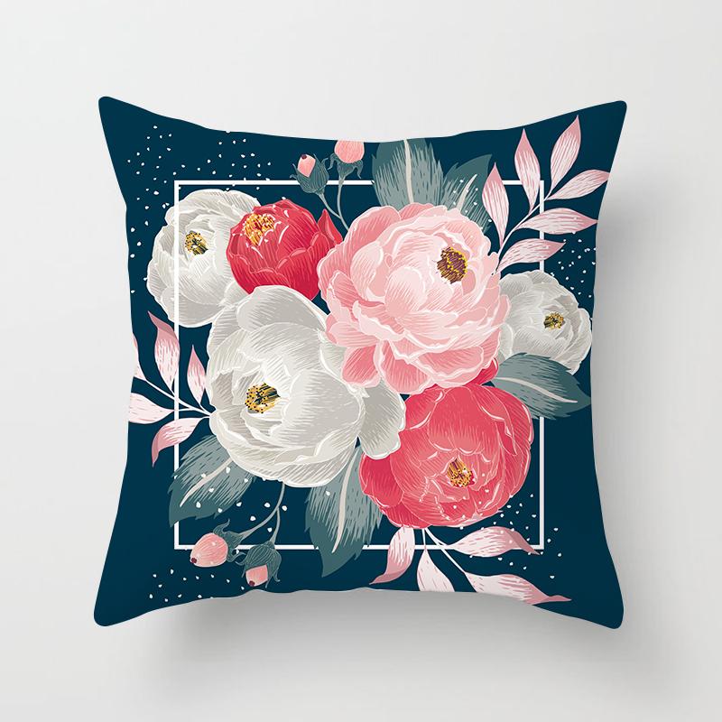Abstract Floral Pattern Pillowcase Vintage Watercolor Floral Bird Cushion Cover Home Sofa Car Office Party Decor Accessories