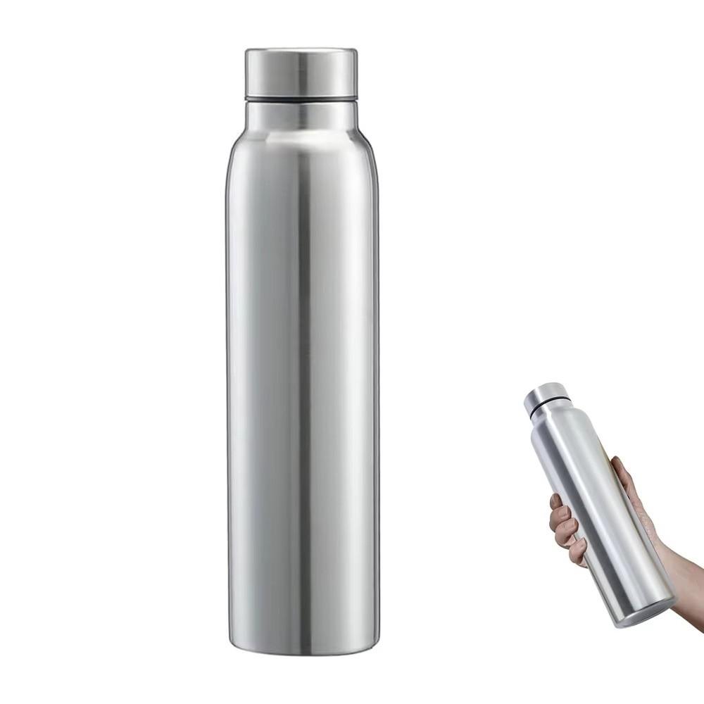 650/850/1000ml Metal Water Bottle Reusable Stainless Steel Hiking Bottle Single-layer Leakproof Cold Water Cup Sports Kettle