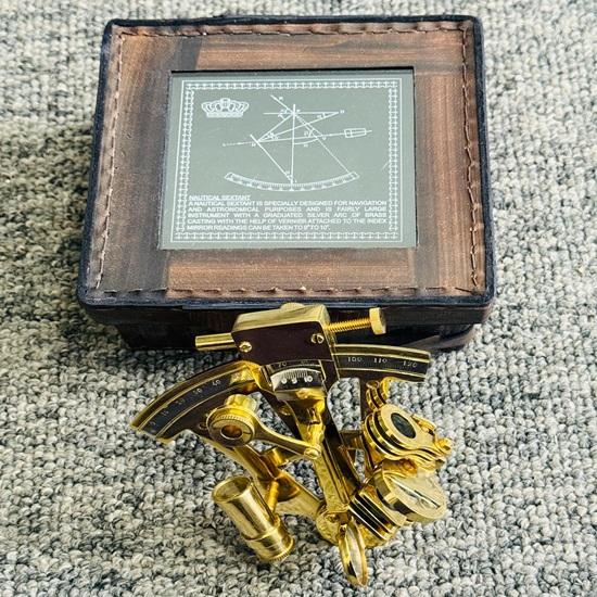 Solid Brass Nautical Ship Instrument Astrolabe Marine Sextant Maritime Home Decor
