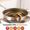 Titanium Nonstick Frying Pan Skillet 316 Stainless Steel Pan with Cool Touch Handle Compatible with All Cooktops