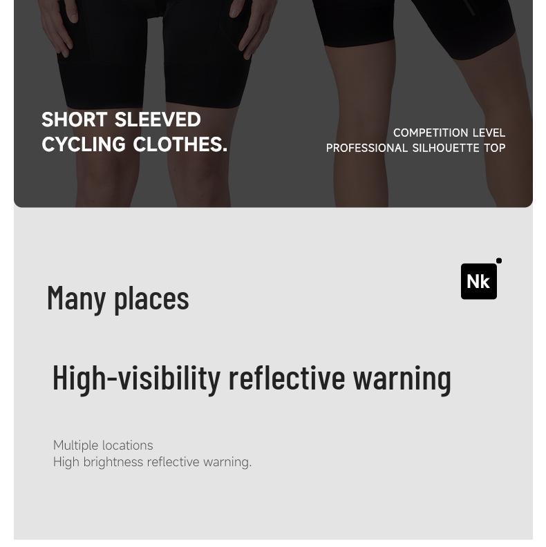 NUCKILY Women's Slim Fit Short Sleeve Cycling Jersey - Matrix Reflective Summer Riding Gear