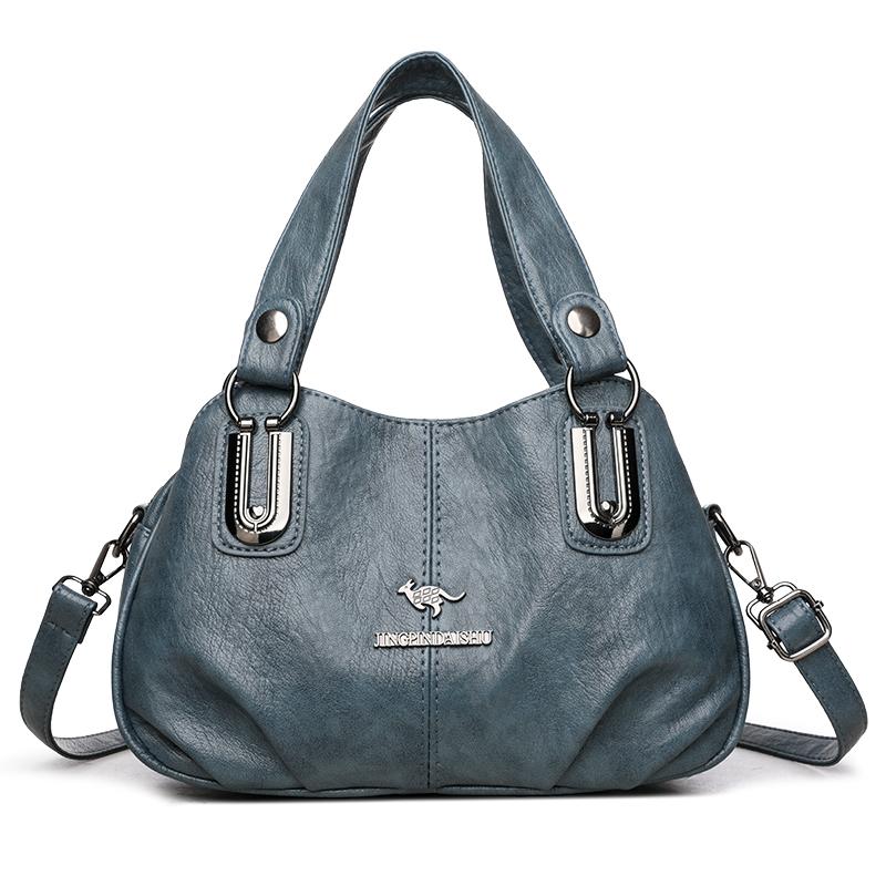 Fashion Vintage Leather Handbag Large Capacity Women's Crossbody Bag Middle-aged Women's Shoulder Bag for Daily Work Shopping and Socializing