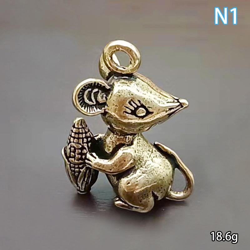 

Винтажная латунная подвеска в виде крысы, зодиакальная подвеска-брелок, животная подвеска для рюкзака