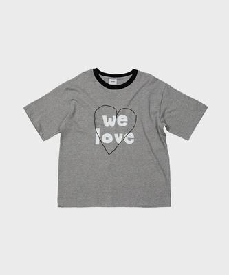 Oul 30S T Shirt We Love Heart Melange Gray