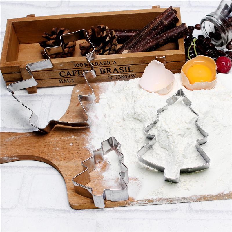 Exklusives Weihnachtsbaum Ausstechformen-Set aus Edelstahl - 3 Stück