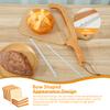 Bread Bow Knife Wood Handle with 2 Extra Stainless Steel Serrated Blades Multipurpose Bread Saw Slicer Home Bakery Baking Tools