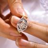 Women Finger Ring Witch Knot Design Two-tone Ring Women Spiritual Comfort Negative Energy Protective Ring