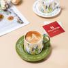 French-Inspired Tulip Tea & Coffee Ceramic Cup and Saucer Gift Set