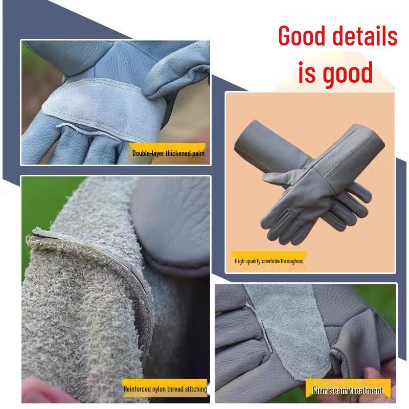 Langmei Heavy-Duty Puncture-Resistant Cowhide Gloves