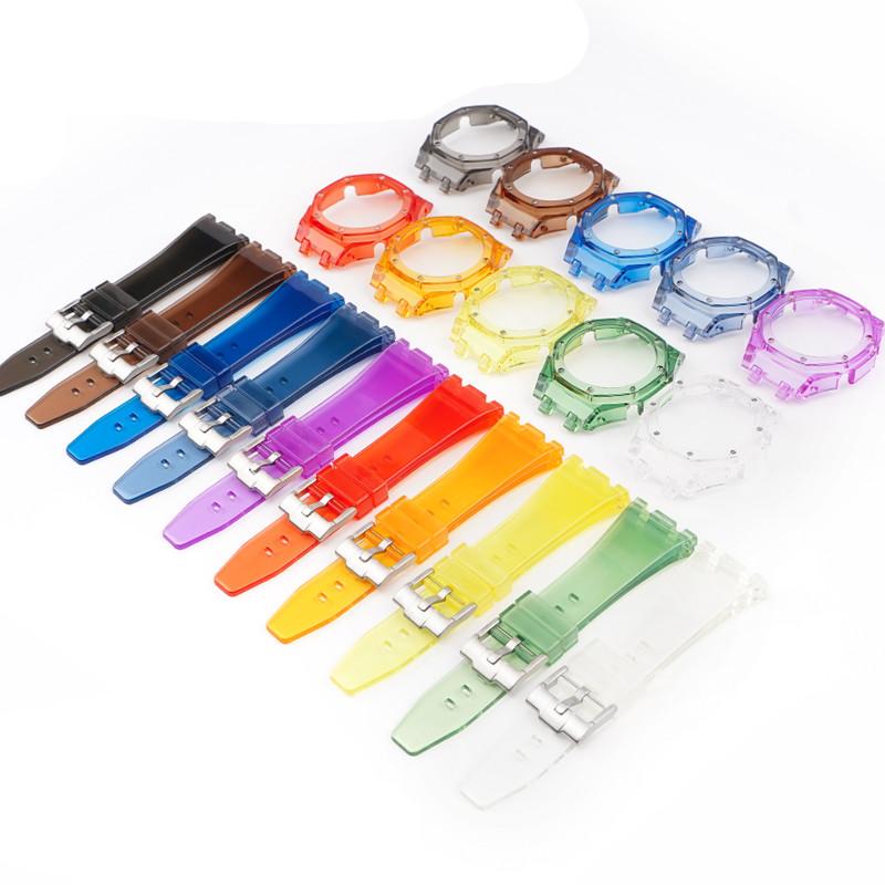 Modification Kit For Casio G-SHOCK GA-2100 GA-2110 GA-B2100 Fluororubber Strap GA2100 Men Bezel Watch Band Bracelet