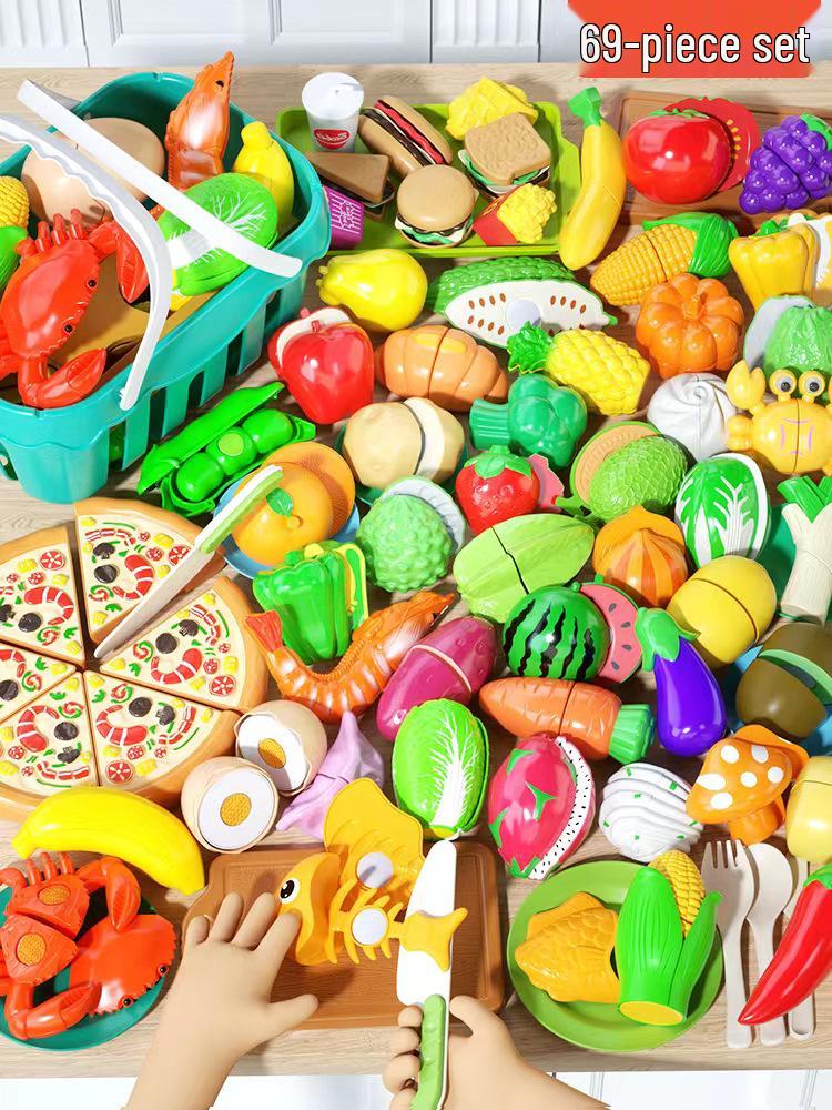 Peelable Pretend Play Fruits & Veggies Set - Fun Kitchen Toy for Children