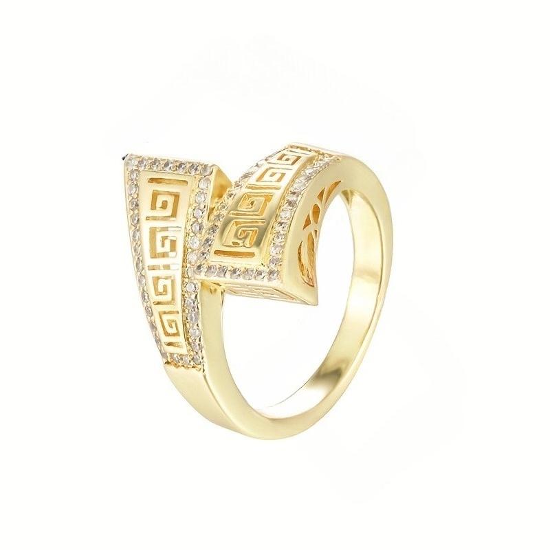 Europe and The United States Fashion Hollow Geometry Women's Ring Classic Sparkle Holiday Party Jewelry Accessories