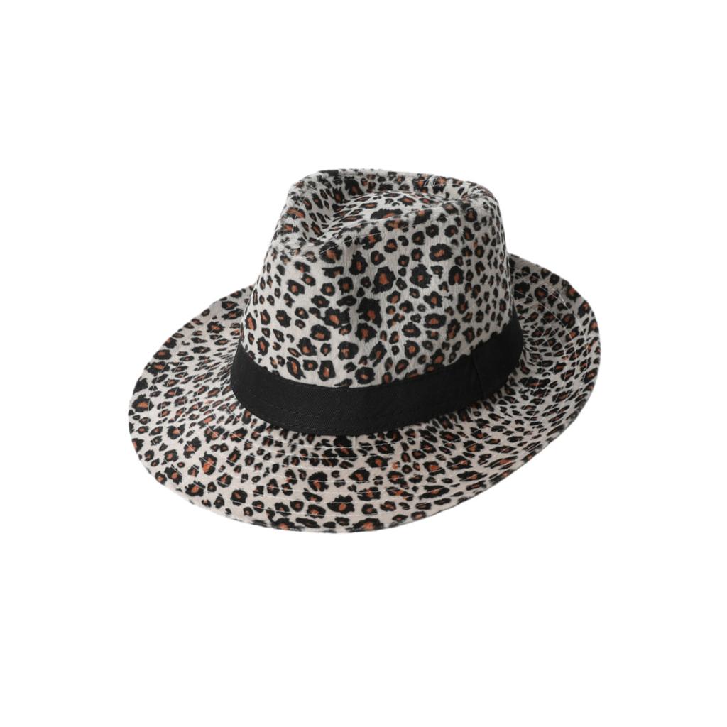 New Leopard Print Top Hat Women's Fashion Warm Hat Men's and Women's Outdoor Sun Protection Visor Trendy Jazz Hat