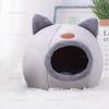 Semi-Enclosed Winter Warm Cat Bed, Windproof Cold Resistant Large Pet Nest, Comfortable Indoor Kitten Sleeping House