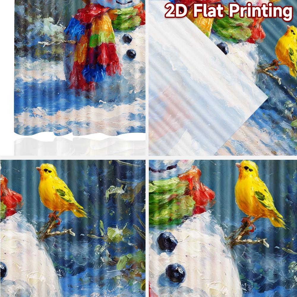 2pcs, 2D FLAT PRINTING Curtains (Without Rod) Snowy Friend Halloween Festival Popular Curtains&Drapes Versatile Fabric Curtains