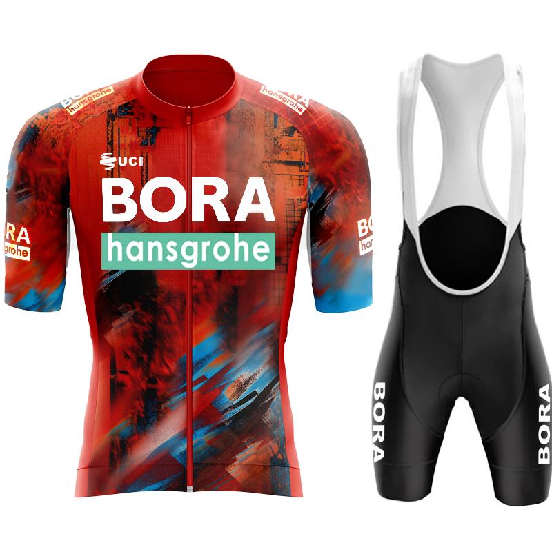 Uniforme da Ciclismo UCI BORA Abbigliamento Uomo Uomo Estate 2026 Set Maglia Pantaloncini Abbigliamento Bicicletta Salopette Abbigliamento Bici Maglia Pantaloni Mtb Ciclismo