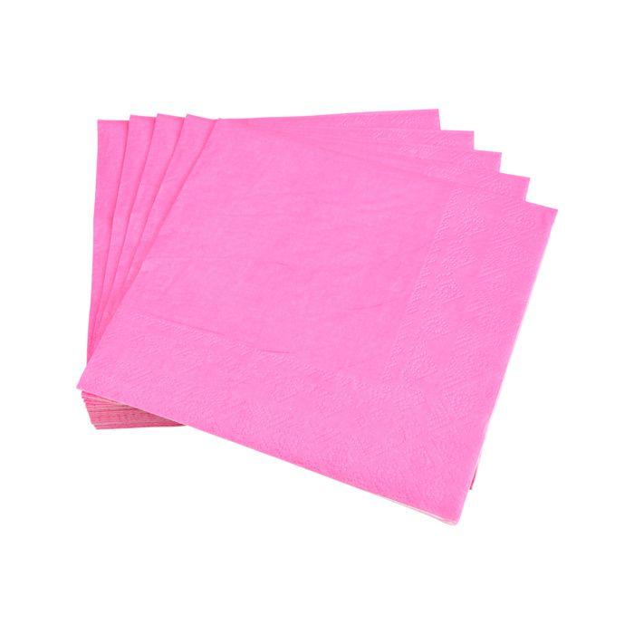 20 serviettes en papier 33 x 33 cm Tendance Uni rose