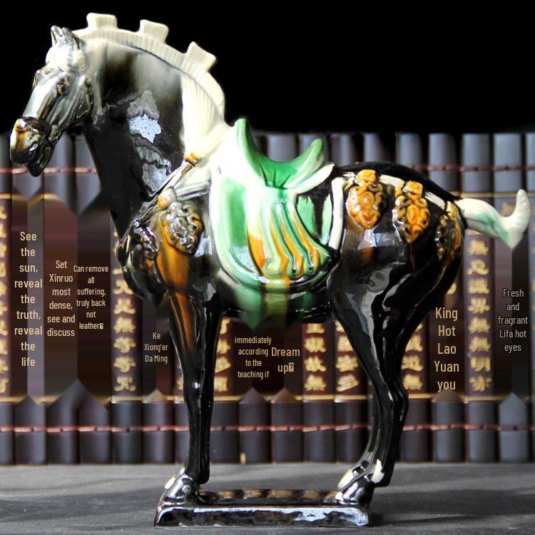 Керамическая статуэтка лошади Тан Саньцай - Большой китайский подарок для гостиной или настольного дисплея