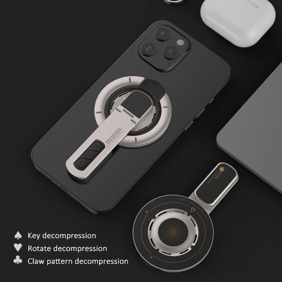 

Магнитная подставка-кольцо для телефона, вращающаяся на 360 градусов, светящийся кронштейн для телефона, многоугольный регулируемый двухсторонний держатель для телефона для снятия стресса и поднятия настроения золотистый