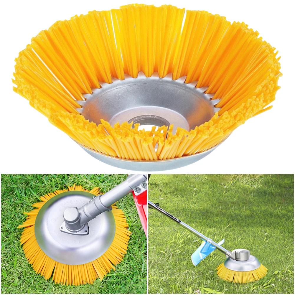 8 Inch Universal Grass Trimmer Weed Brush Mowing Head Nylon Wire Wheel Trimmer Brush Weeder for Garden Weed Lawn Garden Tools