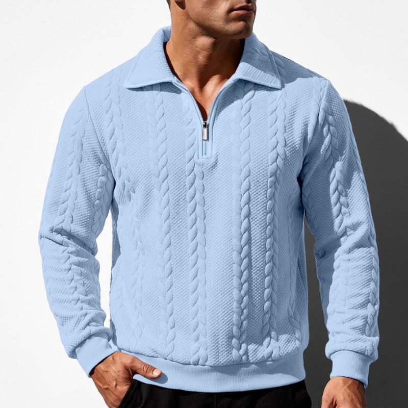 2026 Mens Loose Fit Long Sleeve Polo Sweatshirt Casual Daily Top
