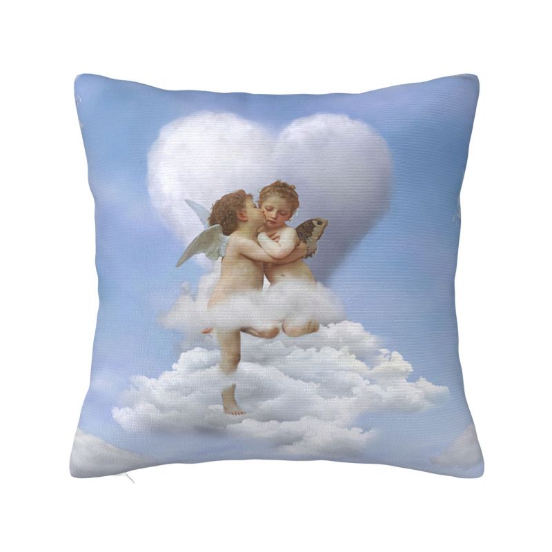 Aesthetic Renaissance Angel Cushion Cover Boucher Rococo Art Soft Nordic Pillow Decor Home