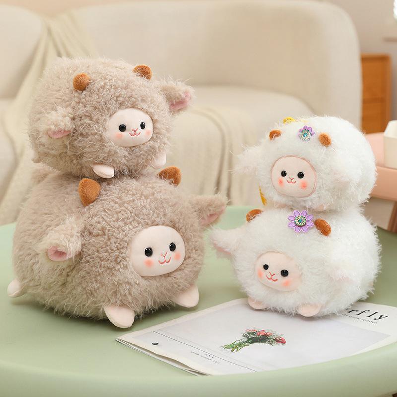 Cross-Border Round Ball Little Sheep Plush Toy Doll - Soothing Pendant and Children's Birthday Gift