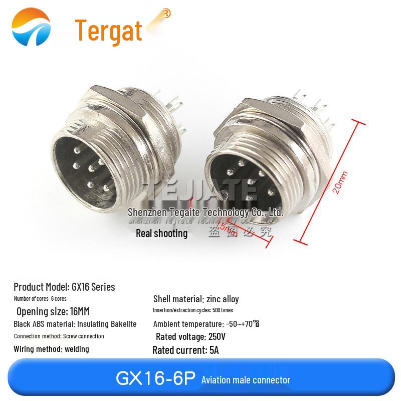 GX16 M16 Aviation Plug Socket: 2 to 10-Pin Male & Female Connector