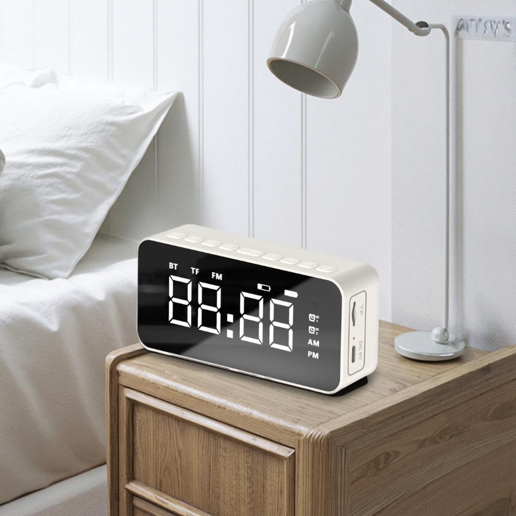 Stylish Modern RGB LED Night Light Alarm Clock Loud Sound Calendar Digital Electronic Desk Clock for Bedrooms Home Decoration
