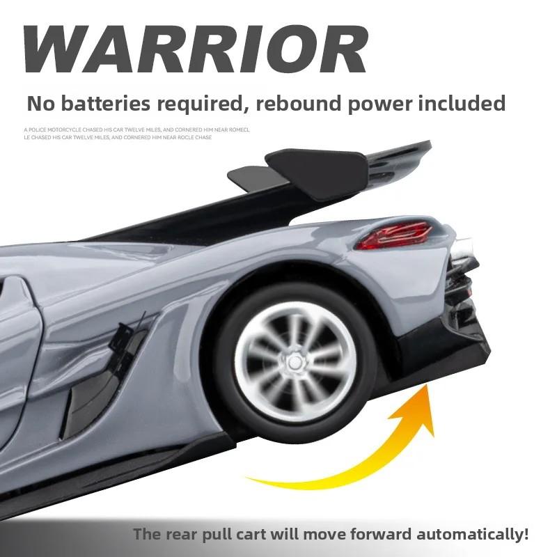 1:36 Jesko Supercar High Simulation Diecast Metal Alloy Model Car Sound Light Pull Back Collection Kids Toy Gifts