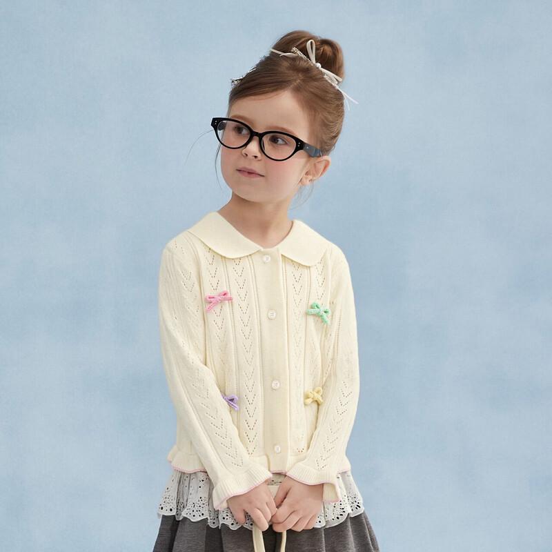 Deesha Girls' Bow Knit Cardigan