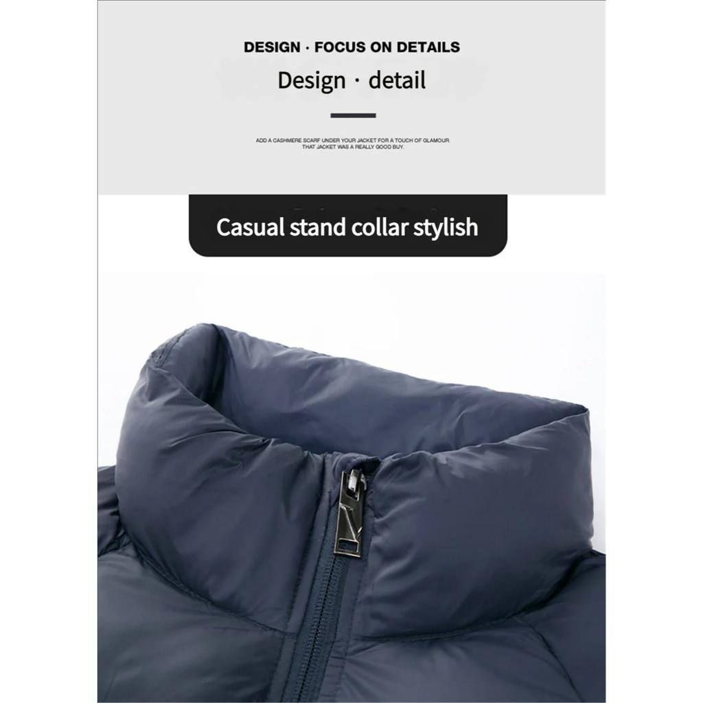 In 2025, men's high-neck cotton jacket, classic warm and frost-proof jacket, men's winter business casual sports leather coat