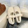 High-end foreign-style fluffy shoes for women to wear French new autumn and winter retro temperament flat-bottomed Mary Jane single shoes soft sole
