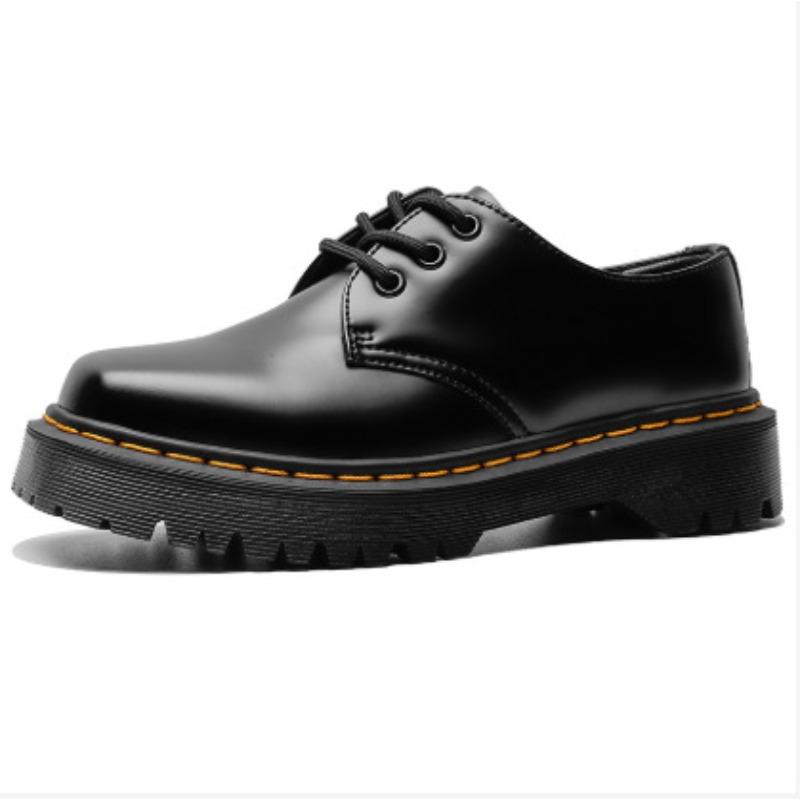 Горячая распродажа большие размеры низкие повседневные кожаные парные ботинки на платформе парные с отверстиями Мартинсы мужские и женские ботинки 44 8900₽